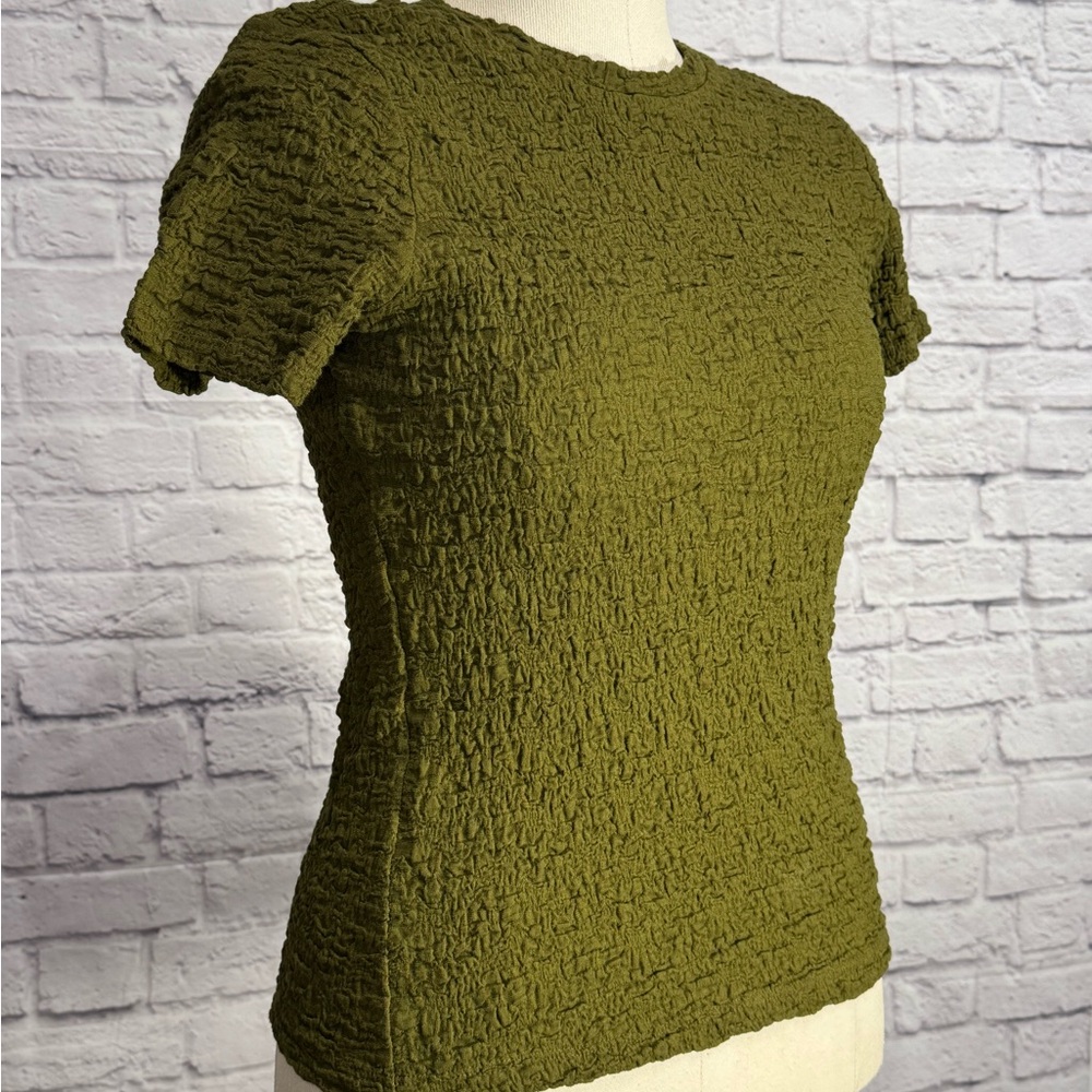 DKNY Olive Green Textured Women's Top